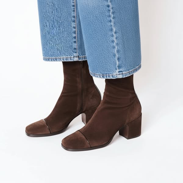 Rose Square Toe Heeled Boots | Elegant Style with Everyday Comfort