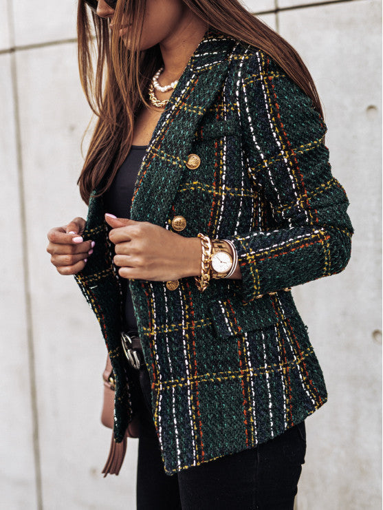 Rose Retro Luxe Tweed Blazer | Timeless Elegance with Modern Confidence