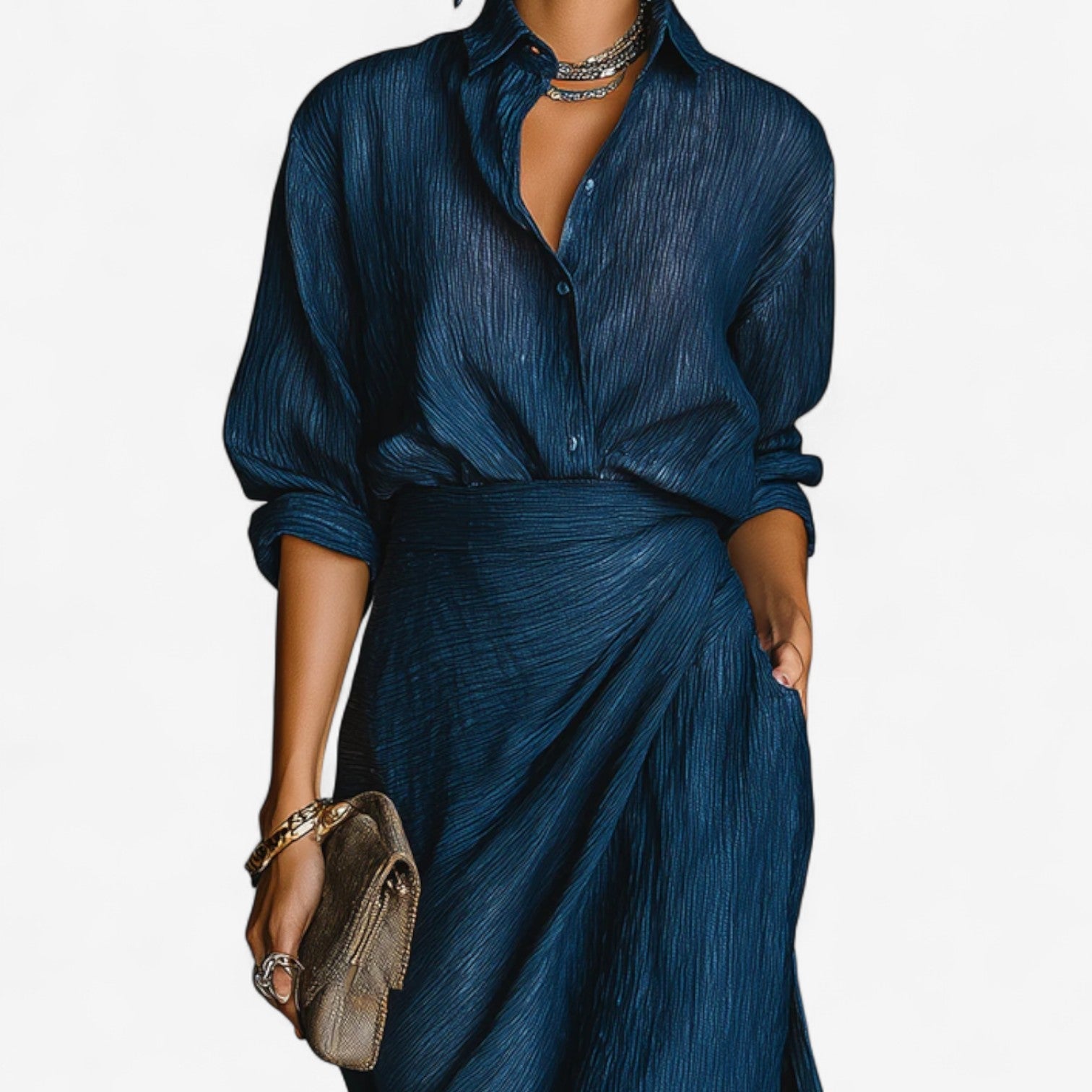 AMELIA MARIBEL | ELEGANT BLUE MAXI DRESS