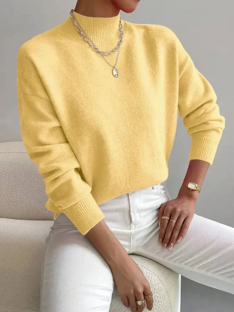 Rose Elegant Relaxed-Fit Turtleneck | Cozy Everyday Sophistication
