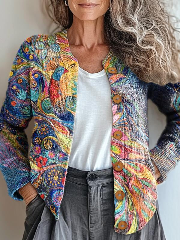 Maya Vibrant Artistic Cardigan