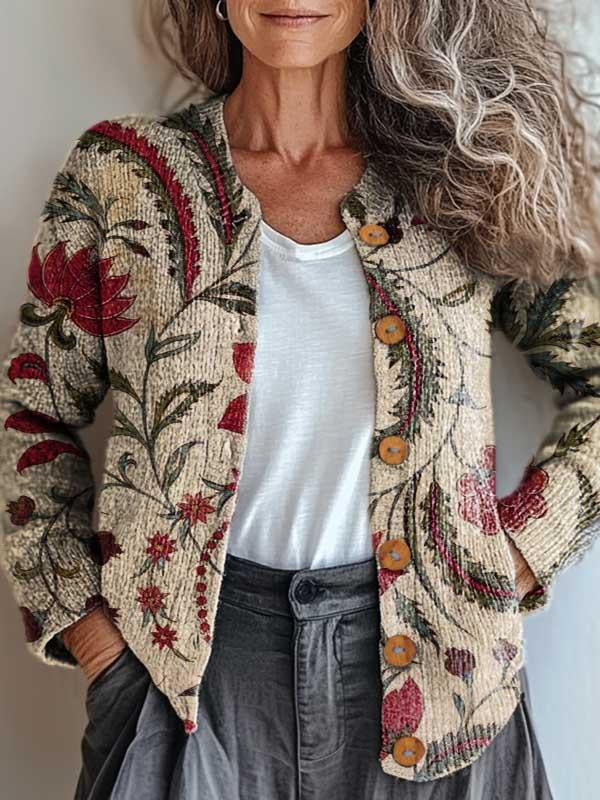 Freya Nature-Inspired Elegant Floral Cardigan