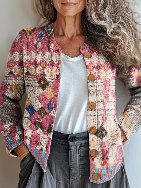 Amira Chic Geometric Boho Cardigan