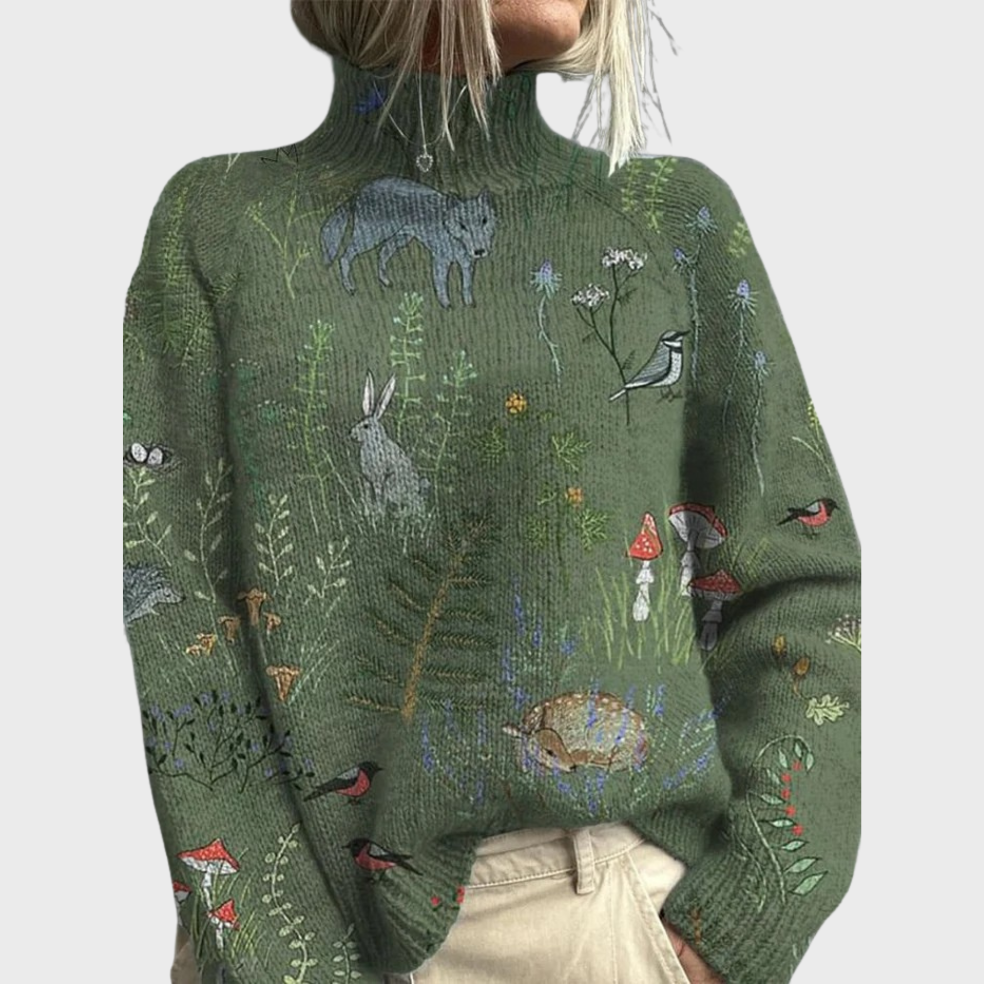 Rose Relaxed-Fit Hana Knitted Sweater | Where Comfort Meets Artistry