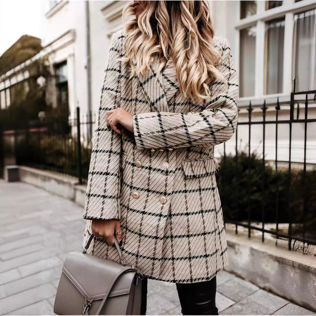 Rose Retro Madeleine Plaid Coat | Classic Elegance with Modern Ease