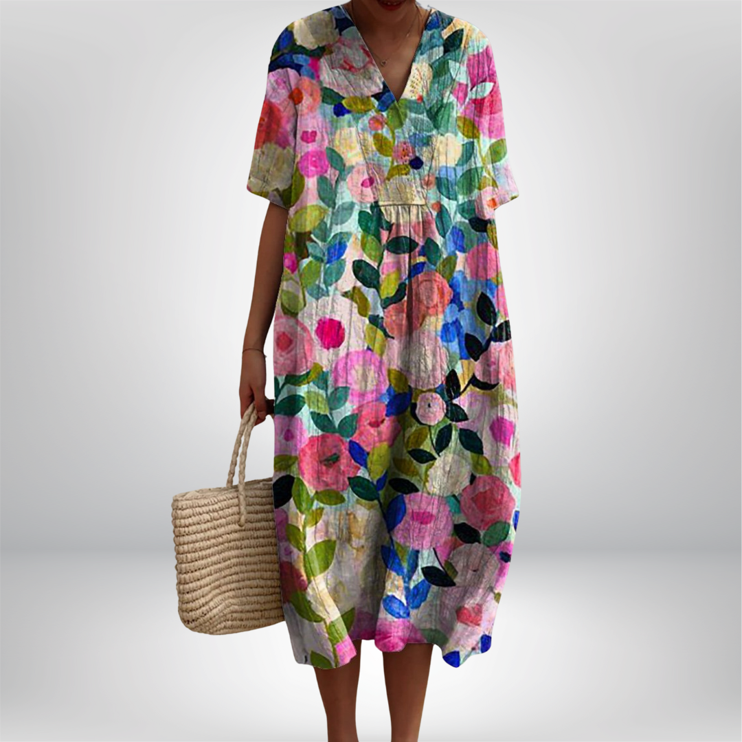 Vintage Relaxed-Fit Floral Dress | Effortless Summer Elegance