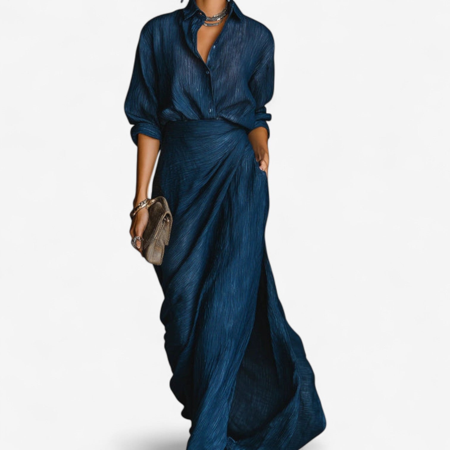 AMELIA MARIBEL | ELEGANT BLUE MAXI DRESS