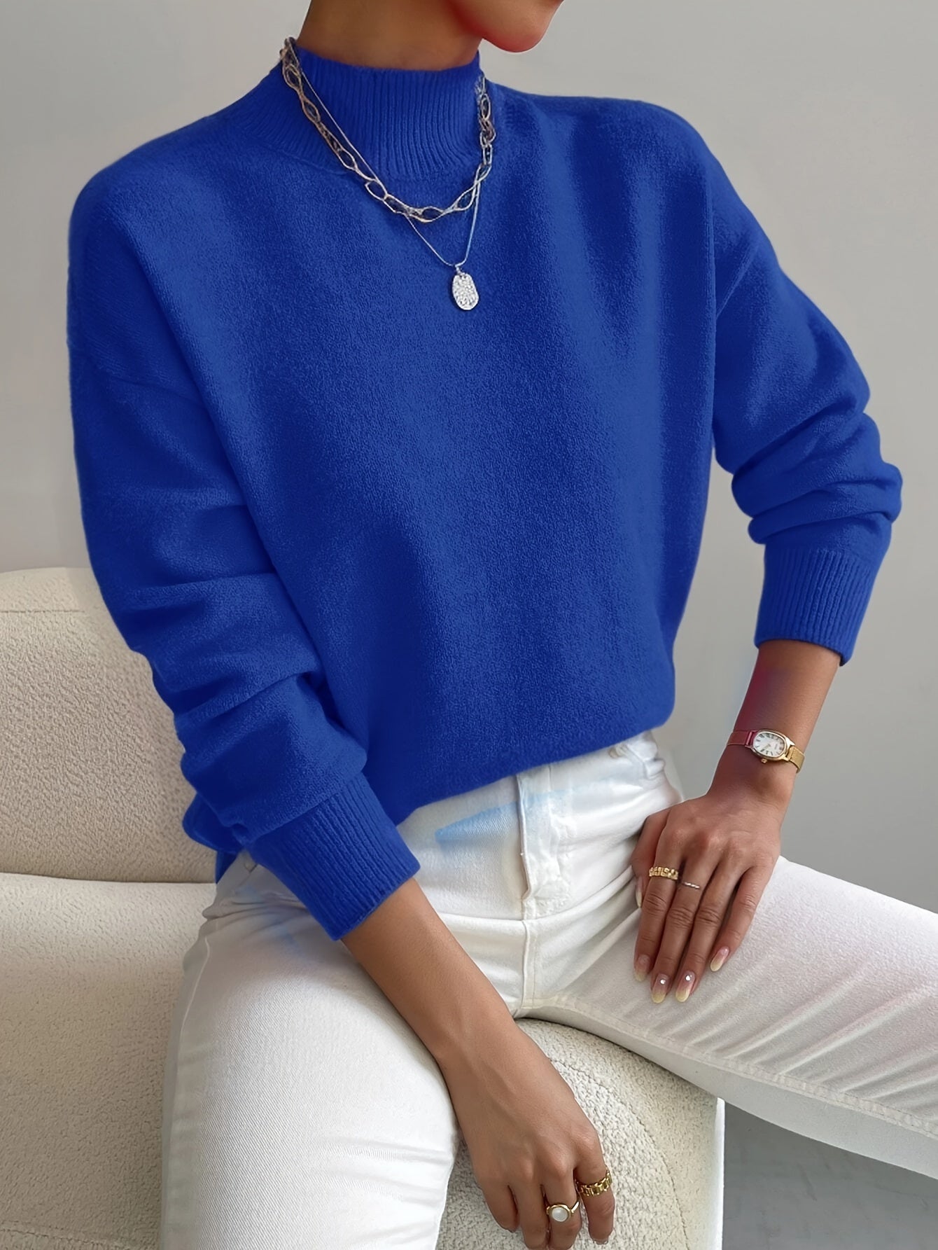Rose Elegant Relaxed-Fit Turtleneck | Cozy Everyday Sophistication