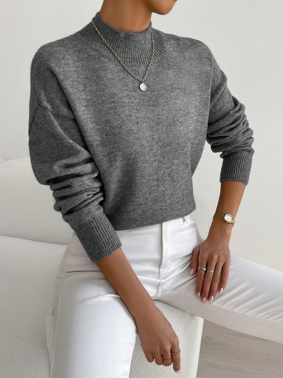 Rose Elegant Relaxed-Fit Turtleneck | Cozy Everyday Sophistication