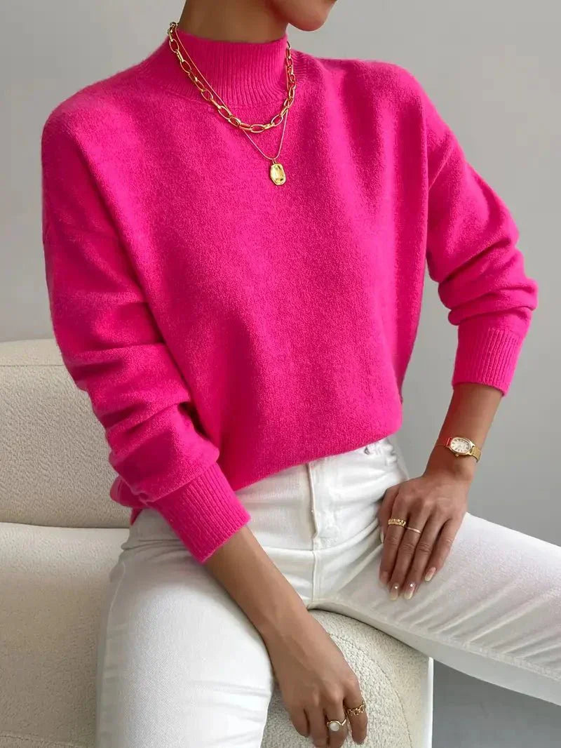 Rose Elegant Relaxed-Fit Turtleneck | Cozy Everyday Sophistication